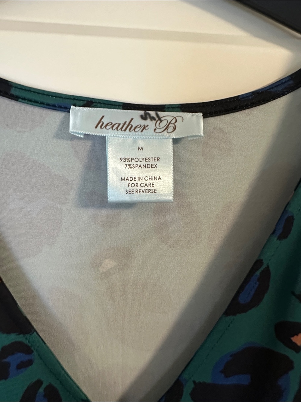 Teal Leopard Print Wrap Dress with Waist Tie - Picture 2 of 4